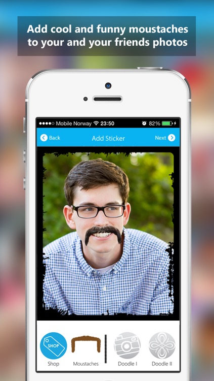 Moustachify - Free Moustache Photo Fun - Moustache stickers, beard stickers, glasses stickers and cool frames