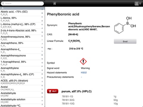 The Aldrich Handbook of Fine Chemicals for iPad screenshot 2