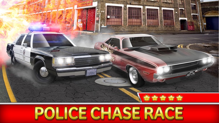3D Police Run Drag Racing Simulator - A Real Cops Chase Driving Race