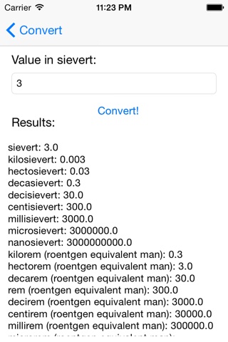 Equivalent dose converter screenshot 3