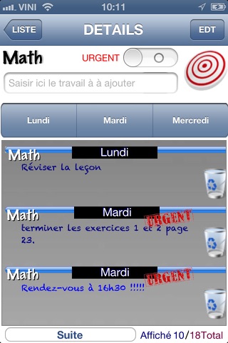 CahierDeTexte screenshot 2