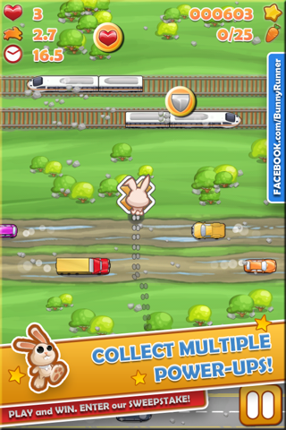 Bunny Run - Cross the street avoiding cars & tracks! screenshot 4