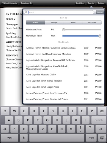 Solaire Wine List screenshot 2