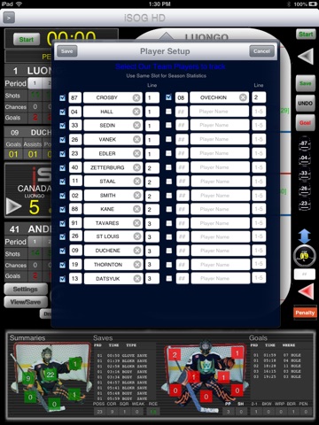 iSOG HD PRO Goalie & Player Stats Utility screenshot 3