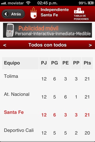 Independiente Santa Fe screenshot 2