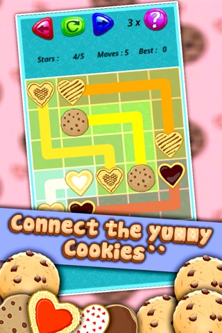 Cookies flow mania - Draw the matching cookies line free brain puzzles game screenshot 2