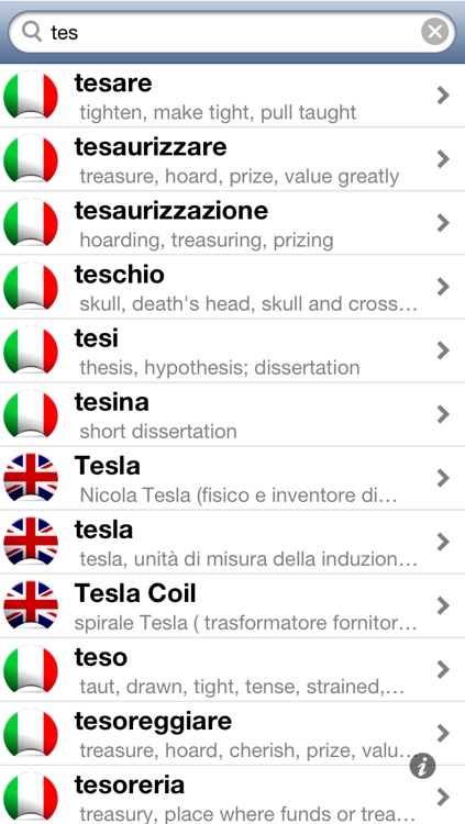 Offline Italian English Dictionary Translator for Tourists, Language Learners and Students