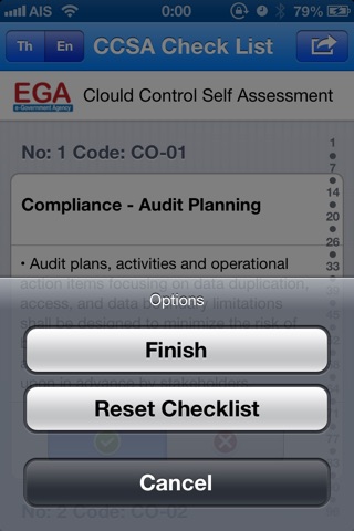 EGA Cloud Control Self Assessment screenshot 3