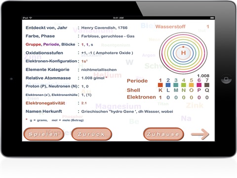 Periodensystem screenshot 2