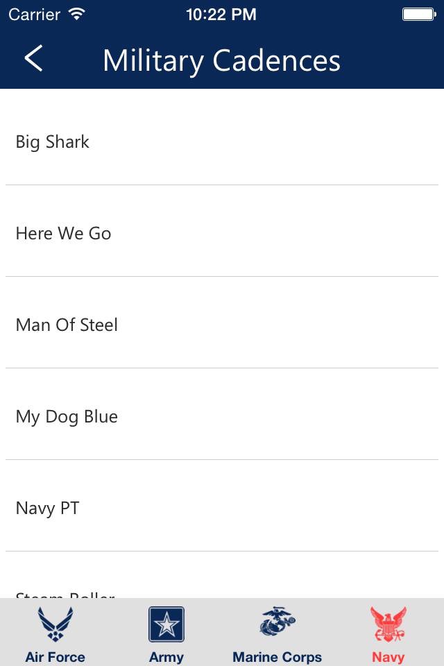 U.S. Military Cadences — Army, Navy, Air Force, & Marine Corps screenshot 4