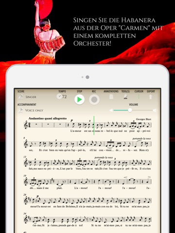 Sing Bizet – Habanera, Carmen (partition interactive de chant) screenshot 2