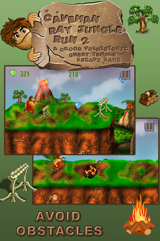 Caveman Jungle Run : A Great Dinosaur Escape Game-Free Edition screenshot 2