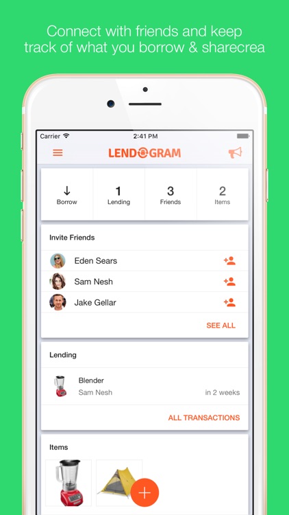 Lendogram: Request, Lend and Borrow with Friends