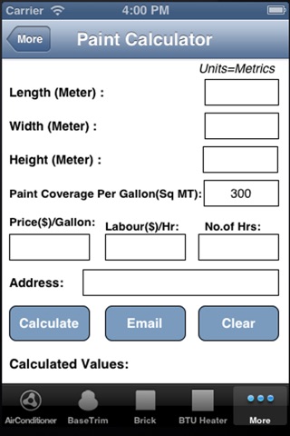 Construction Calculator for iPhone screenshot 4