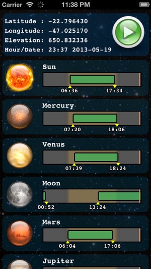 Horizons NASA Ephemeris - Planets Rise and Set time(圖2)-速報App