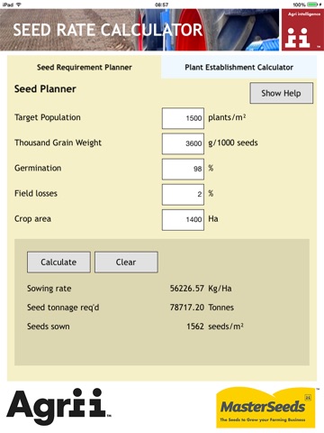 Seed Rate Calculator screenshot 2