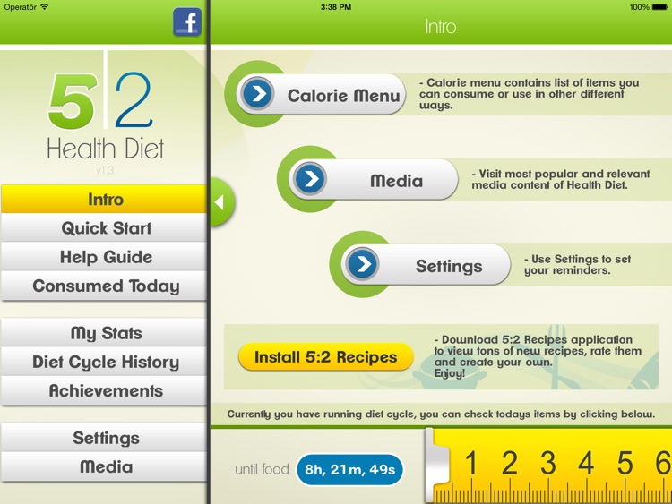 5:2 Health Diet App for iPad