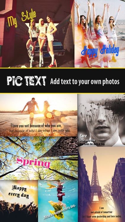 Pic Text Free - Typography Photo Editor to add caption, text, beautiful message over your image