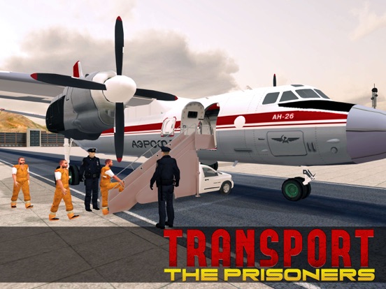 刑務所の囚人飛行機トランスポーター3D - 刑事フライトシミュレーションゲームのおすすめ画像4