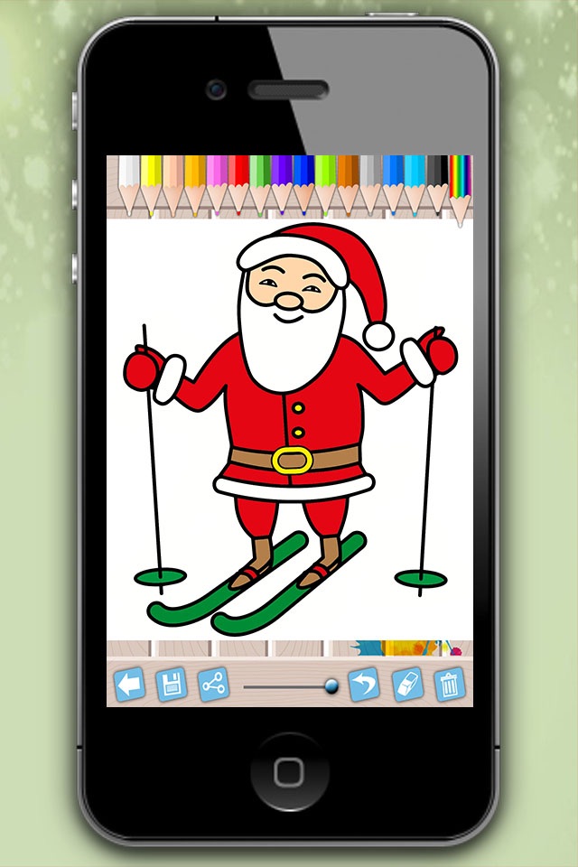 Santa Claus coloring pages xmas - Drawings to colour on christmas for kids 2 - 8 years old screenshot 2
