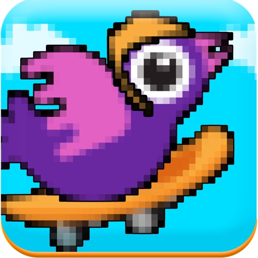 A Bird Skater in the Skyline - Free Adventure Time Skate Board Games icon