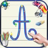 Apprendre à écrire les lettres cursives de l'Alphabet en majuscule et minuscule avec les sons en Anglais et en Espagnol - Les bases pour les enfants à l'école maternelle