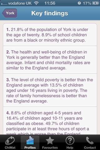 Local Authority Child Health Profiles for England 2013 screenshot 4