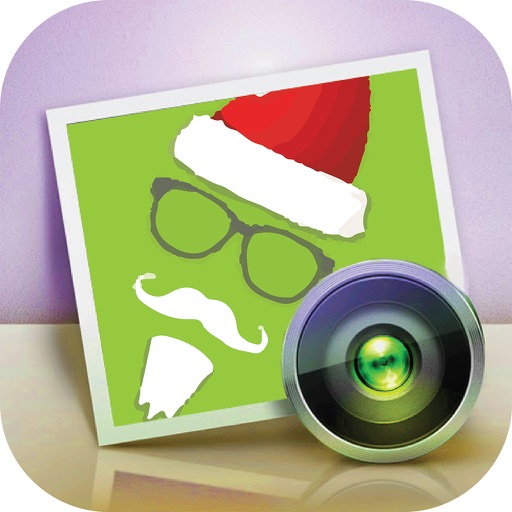 Santa Face Mask Camera Booth - Merry Christmas Sticker & Border icon
