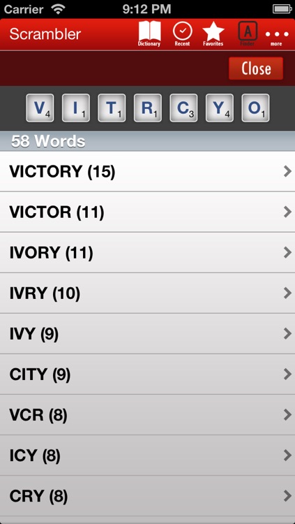 Scrambler - Ultimate Word Helper for SCRABBLE®, Words with Friends and Wordfeud crossword games screenshot-4