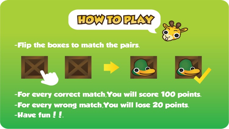 Animal Matching Memory : Pair block English Learning game for kids screenshot-4