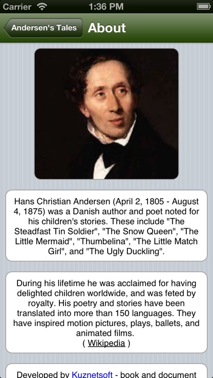 Hans Christian Andersen (April 2, 1805 – August 4, 1875)