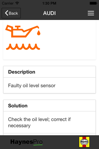 HaynesPro Warning Lights screenshot 3