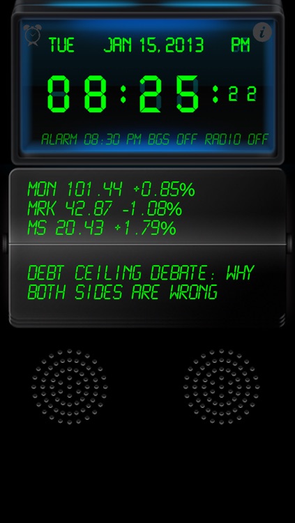 Live News Stock Weather & Clock Radio