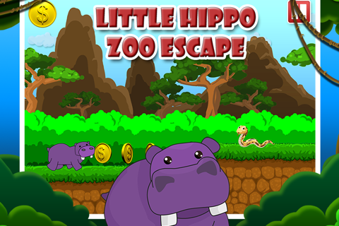 Baby Hippo Cute Zoo Escape - Animal Running game for boys and Girls screenshot 3