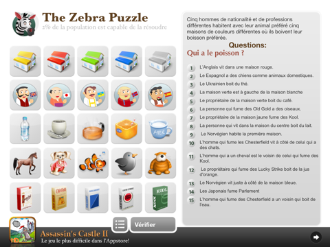 The Zebra Puzzle HD Free screenshot 2