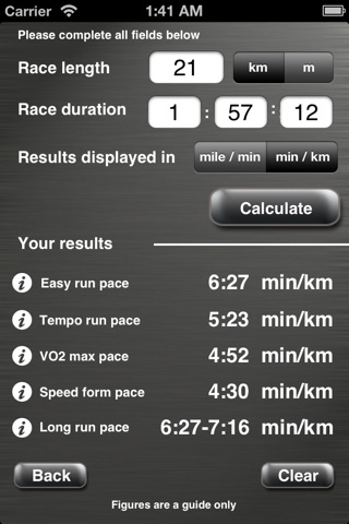 Running Pace Calculator screenshot 3