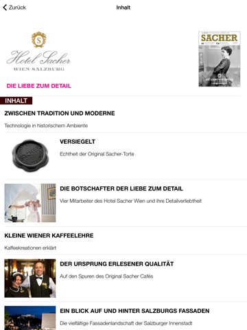 SACHER Magazin screenshot 2