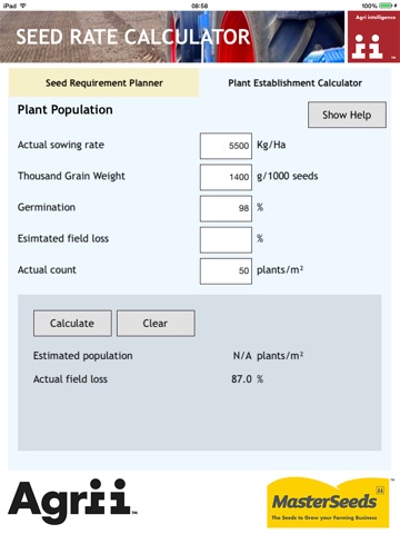 Seed Rate Calculator screenshot 4
