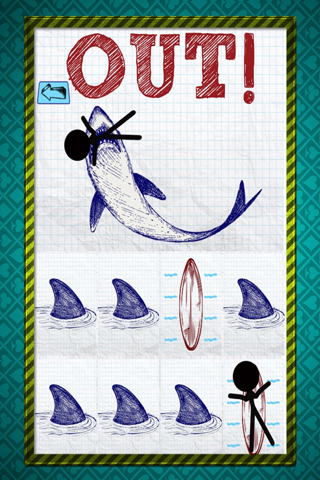 Stick-man Doodle Steps: Dont Step on The Shark Fins screenshot 3
