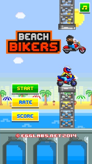 Beach Bikers - Free Retro 8-bit Pixel Motorcycle Games(圖1)-速報App