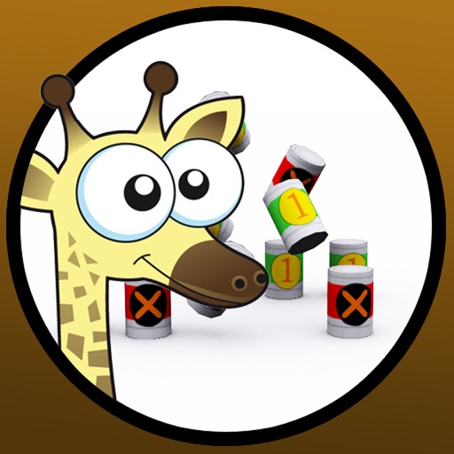 jungle animals and shooting cans for kids icon