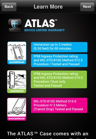 ATLAS™ Waterproof Case Device Warranty screenshot 2