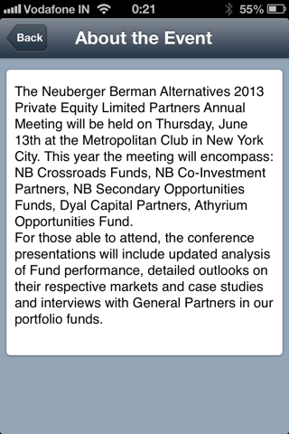 Neuberger Berman's Conference screenshot 4