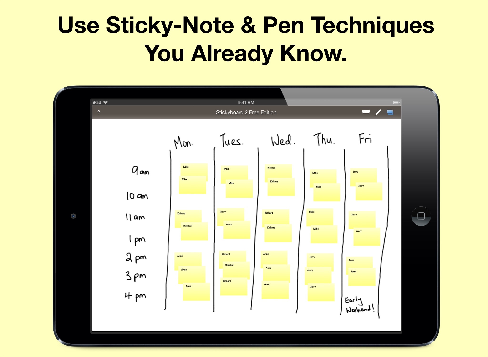 Stickyboard 2 Free Edition: Sticky Notes on a Whiteboard to Brainstorm, Mindmap, Plan, and Organize screenshot 3