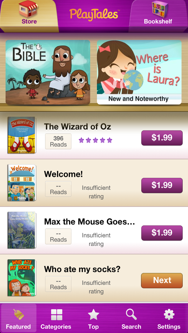 PlayTales Bookstore - Where kids read & play with interactive children's books Screenshot 1