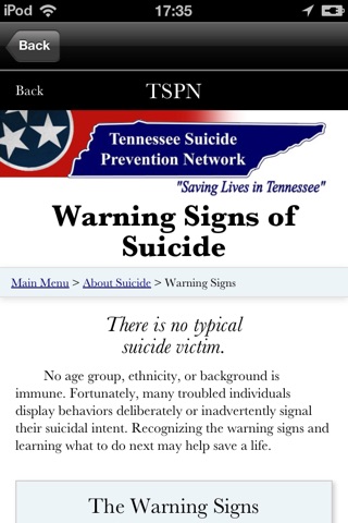 Tennessee Suicide Prevention Network (TSPN) screenshot 4