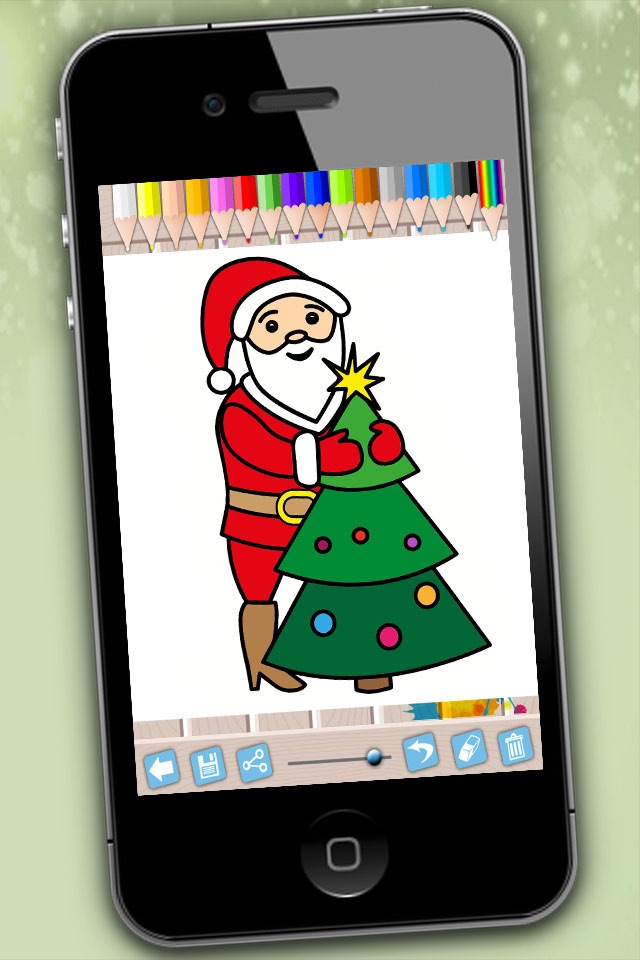 Santa Claus coloring pages xmas - Drawings to colour on christmas for kids 2 - 8 years old screenshot 4