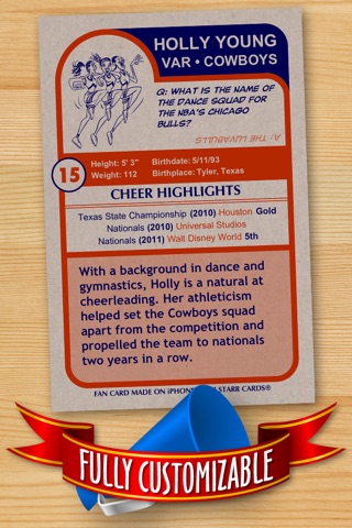 Cheerleader Card Maker - Make Your Own Custom Cheerleader Cards with Starr Cards screenshot 2