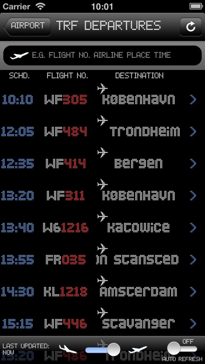 Norway Airport - iPlane2 Flight Information
