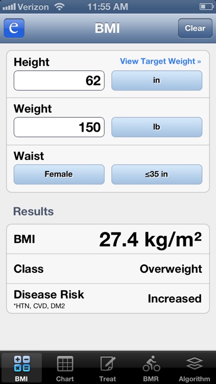 BMI Tool by Epocrates